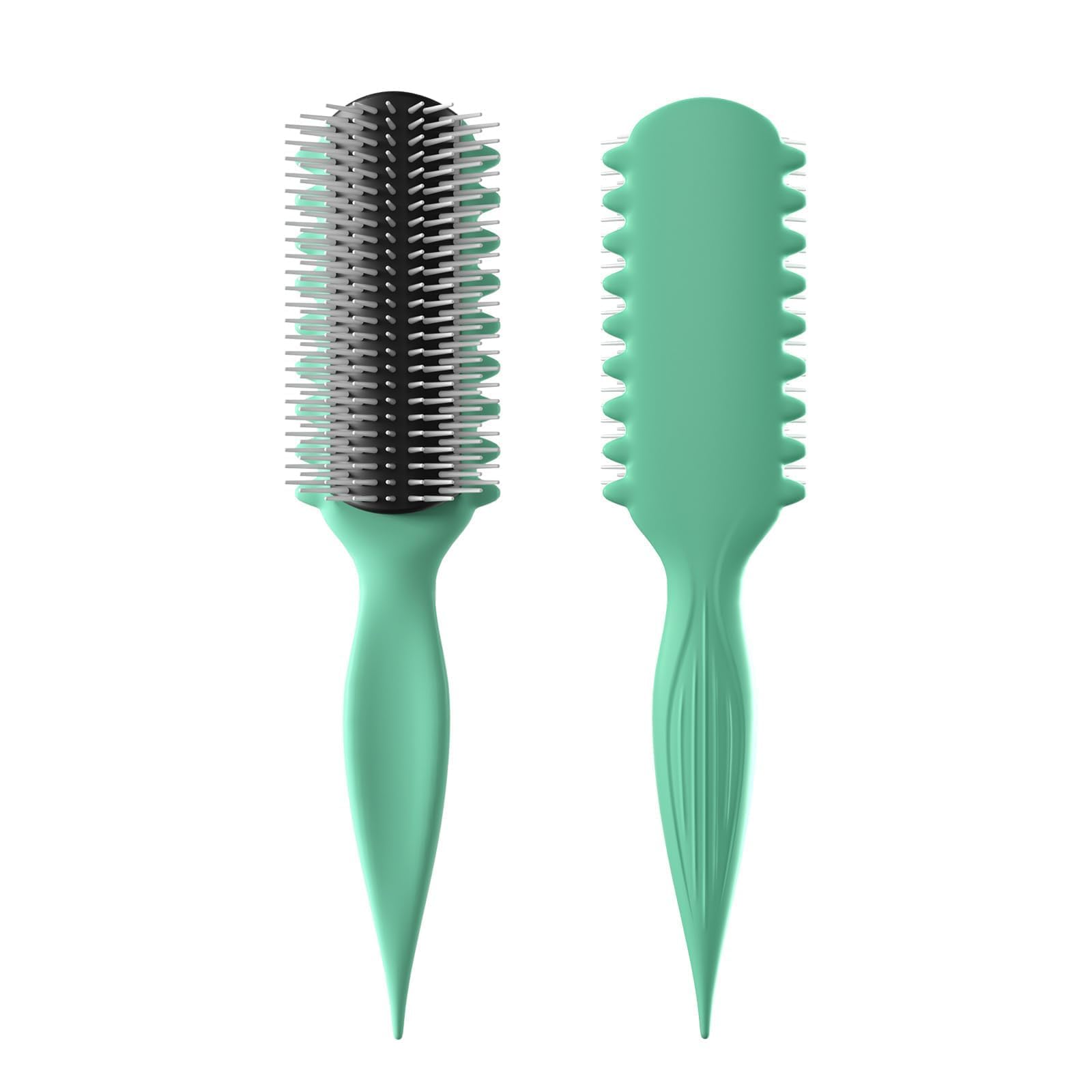White Smoke AM8:00 Curl Defining Brush,9Rows Premium Styling Hairbrush for Curly Hair, Enhances Curls Definition & Separation, (Green)