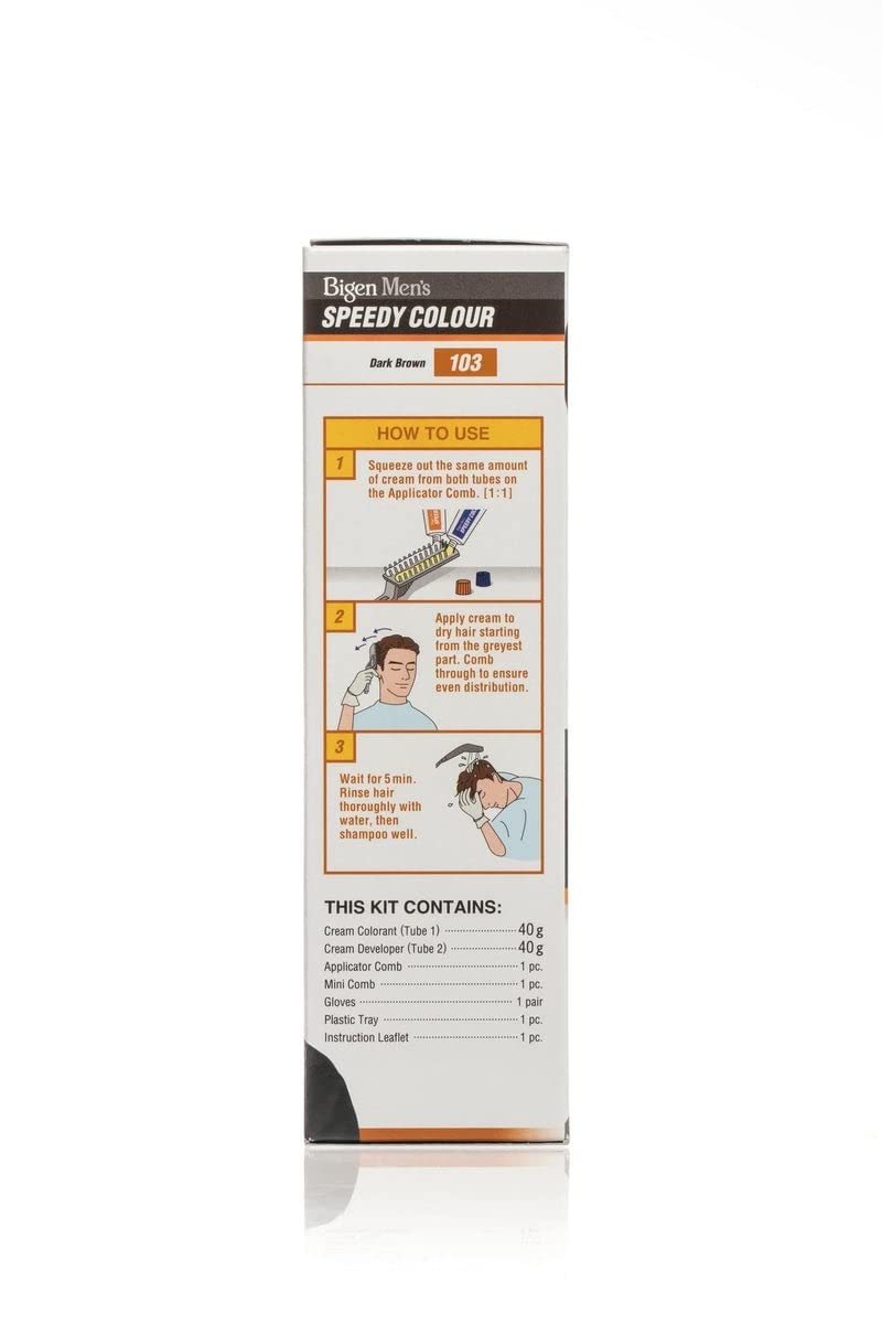 Light Gray Bigen Men's Speedy Permanent Hair Colour Dark Brown