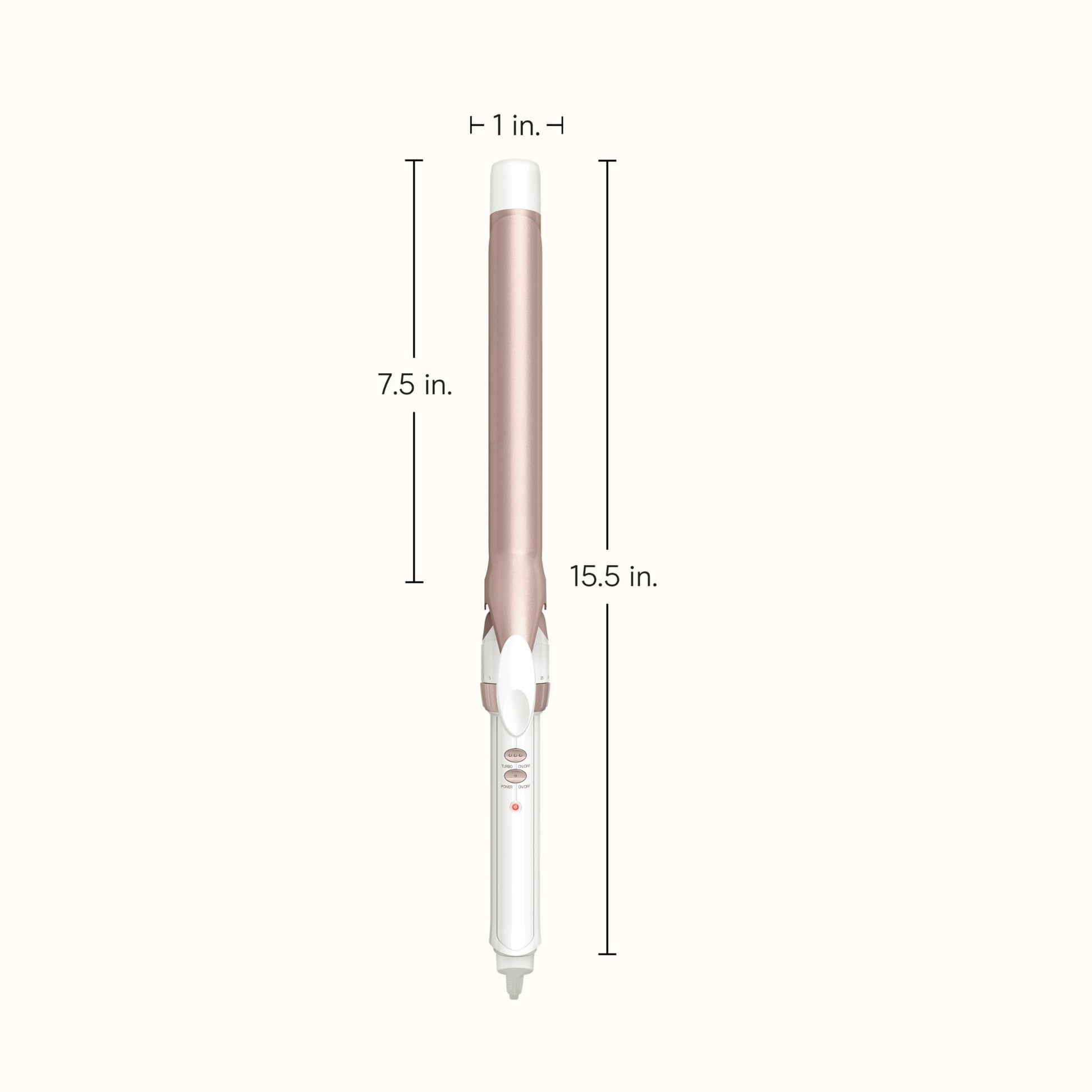 White Smoke Conair Double Ceramic 1-Inch Long Barrel Curling Iron, 1-Inch Barrel Creates Classic Curls to Loose Waves, Hair Curler for Use on Short, Medium, & Long Hair, White/Rose Gold