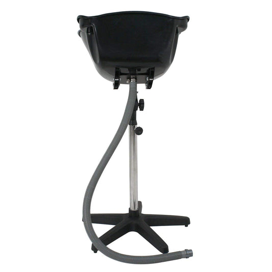 White Smoke HomGarden Adjustable Height Portable Salon Deep Basin Shampoo Sink with Drain, Hair Treatment Barber Bowl Tool Beauty Salon Equipment
