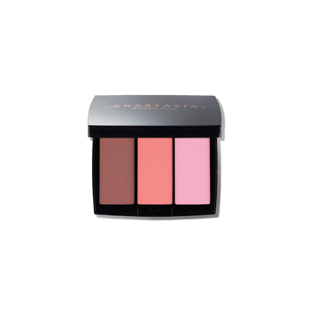 Black Anastasia Beverly Hills Blush Trio - Essential High-Pigment Blush Compact, Seamlessly Blendable Powder Formula for Sculpting and Brightening Cheeks