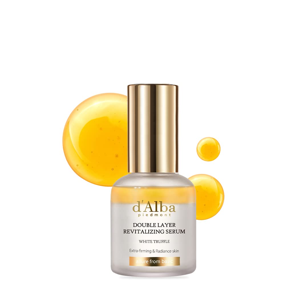 White Smoke d'alba Piedmont Italian White Truffle Double Layer Revitalizing Serum (1.01 fl.oz), 100hr Hydration, Hyaluronic Acid and Centella Asiatica, Skin Firming and Tightening, Long-lasting Korean Skin Care