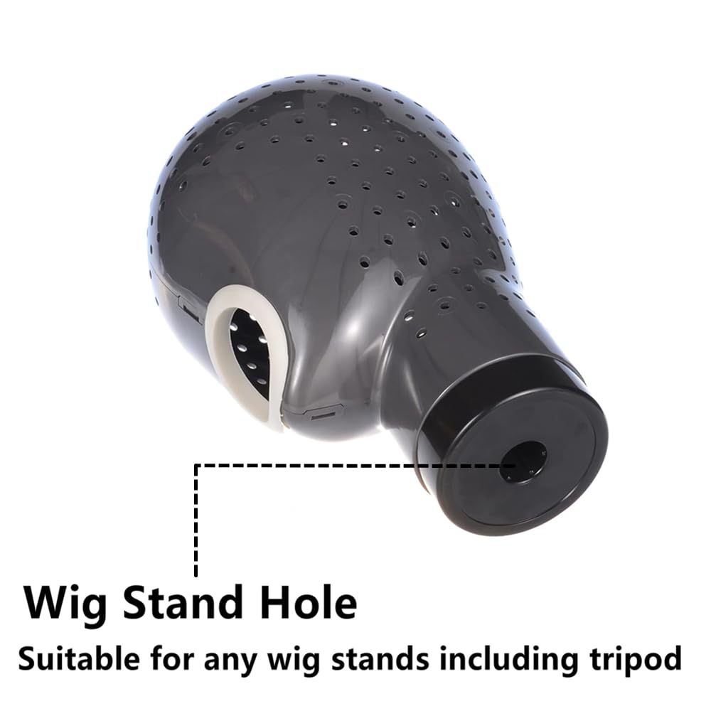 White Smoke HOMEGOAL Hair Dryer Wig Stand Holder Mannequin Head, Drying Wig From Inside to Outside, Quickly, Easily, For Lace Scalp Cap Net (Dark Grey)