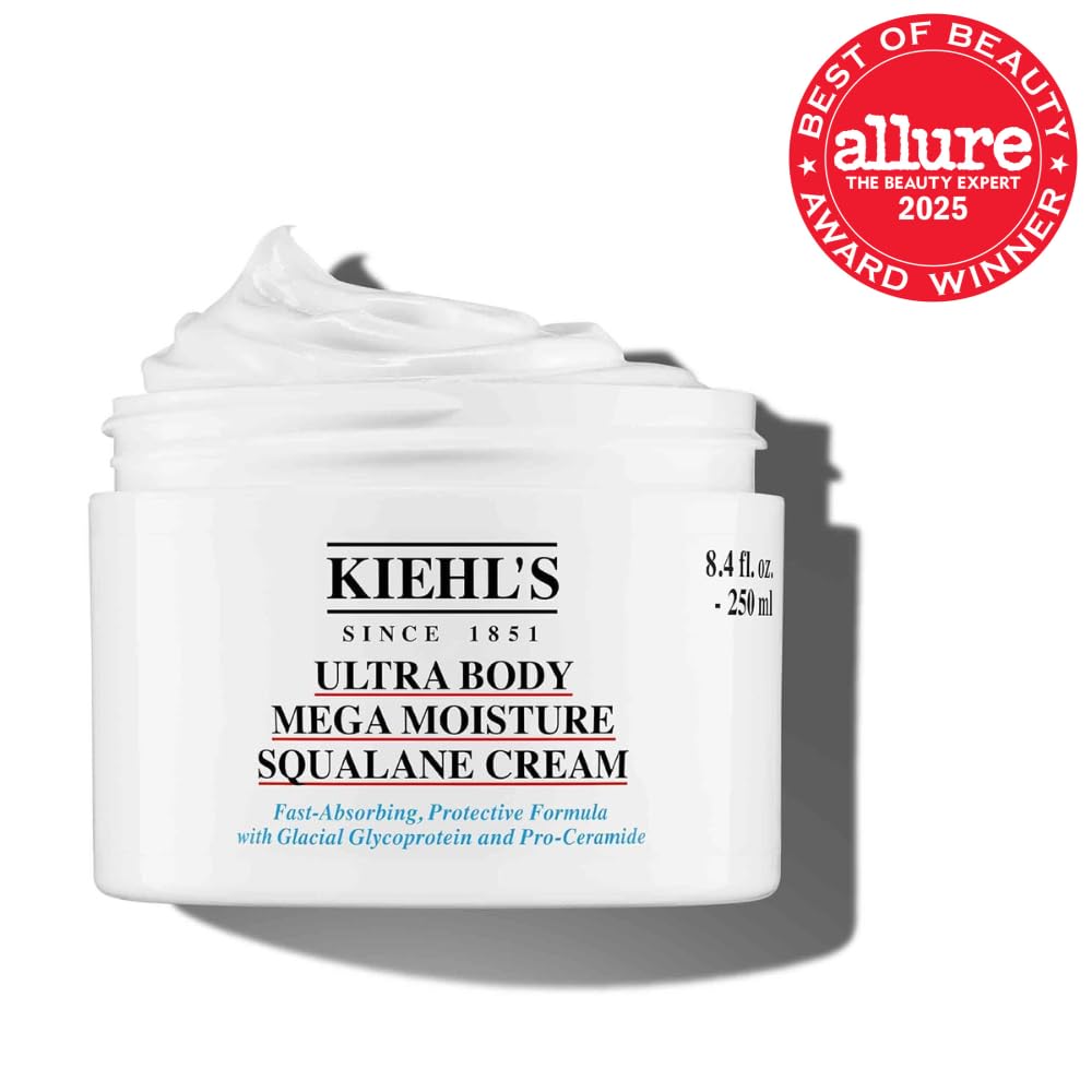 White Smoke Kiehl's - Ultra Body Mega Moisture Squalane Lightweight Cream - 8.4 fl oz