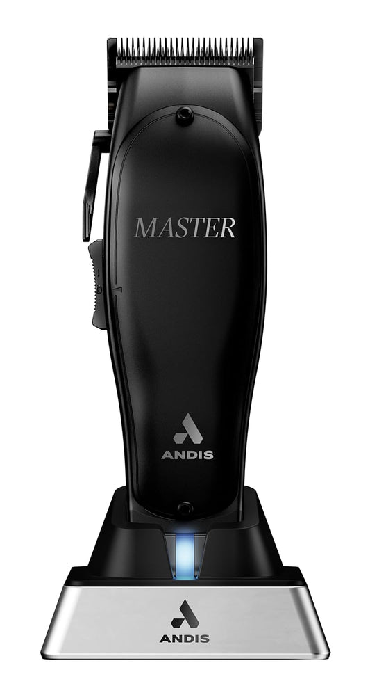 White Smoke Andis Black Label MLC Professional Master Cordless Lithium-Ion Hair Clipper, Adjustable Carbon Steel Blade for Close Cutting, Black