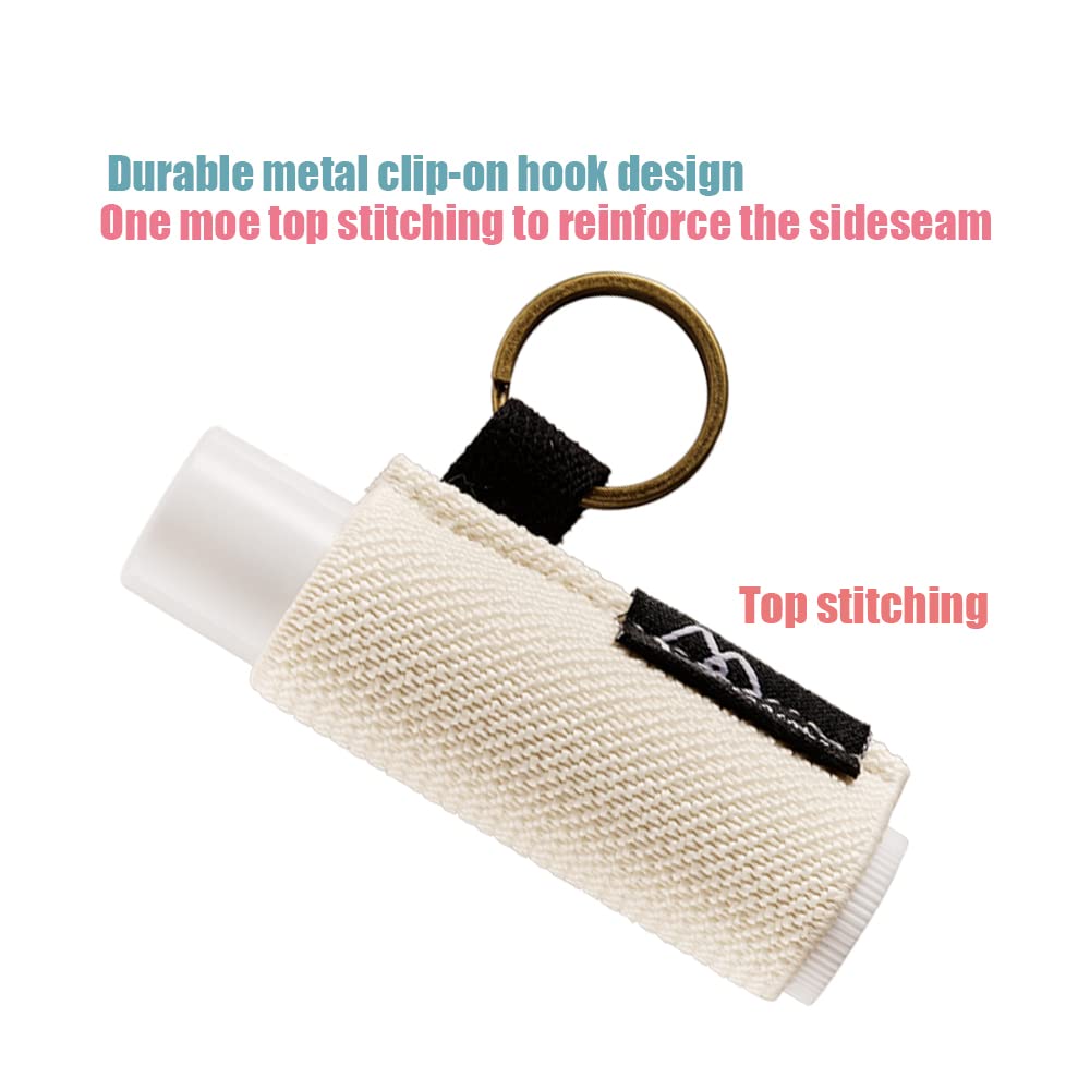 White Smoke WK IEASON Lip Balm Holder Keychain for LANEIGE, Summer Fridays, Small Christmas Gifts Stocking Stuffers for Teen Girls, Lip Gloss Holder Compatible With Chapstick, Burt's Bees Elastic Lipstick Holder