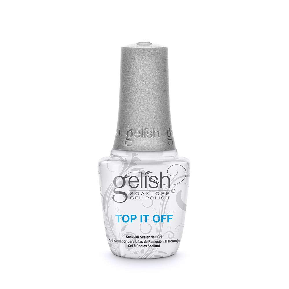 White Smoke Gelish Top It Off, Sealer Gel Top Coat LED Polish, High-Gloss Nail Polish Top Coat for Long-Lasting Shine and Durability - Perfect for Professional and At-Home Use, 0.5 oz