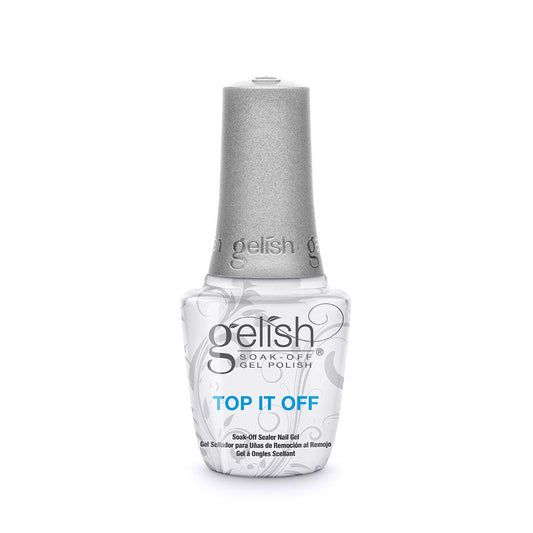 White Smoke Gelish Top It Off, Sealer Gel Top Coat LED Polish, High-Gloss Nail Polish Top Coat for Long-Lasting Shine and Durability - Perfect for Professional and At-Home Use, 0.5 oz