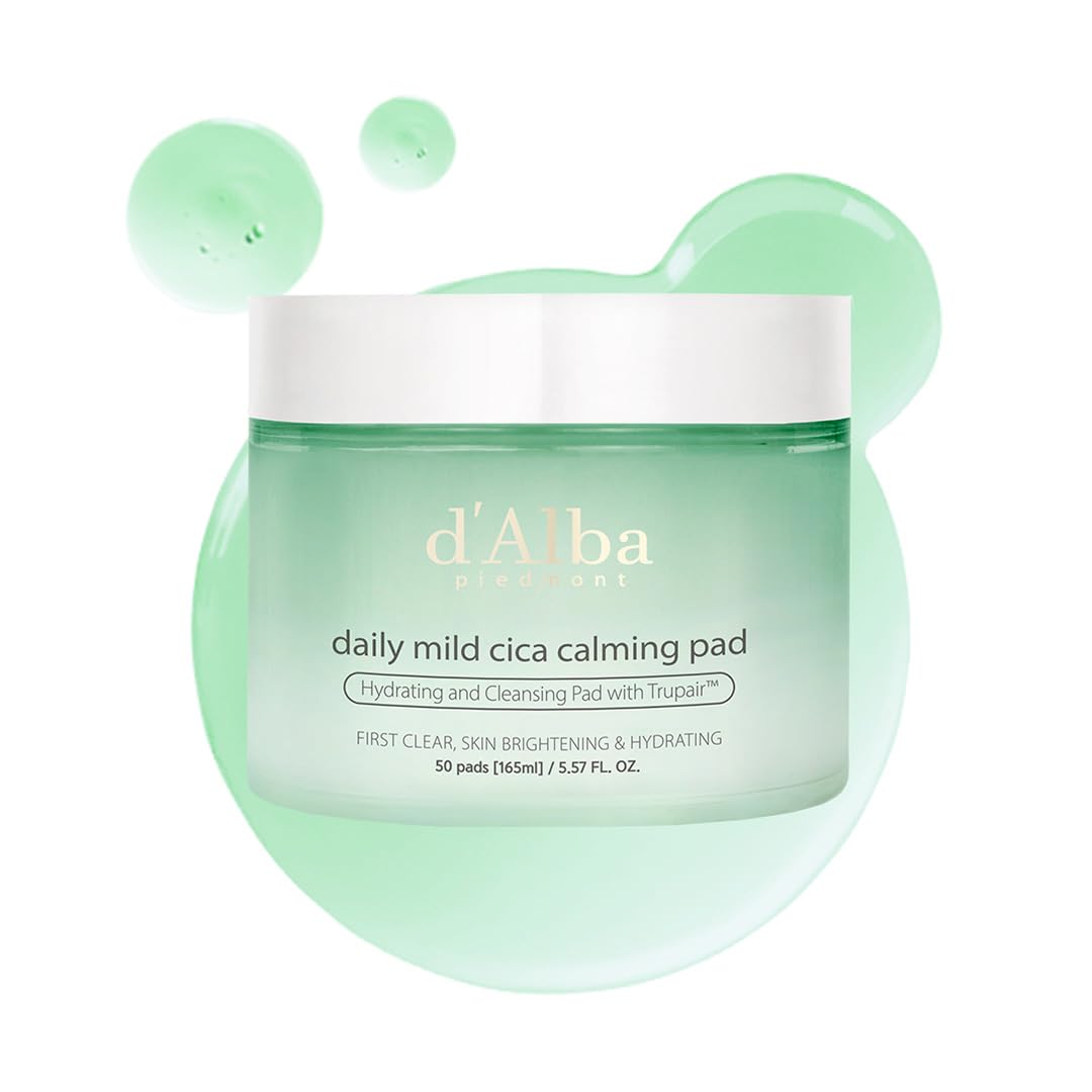 White Smoke d'alba Piedmont Daily Mild Cica Calming Pad, Calming and Soothing Pads, Gentle Exfoliation