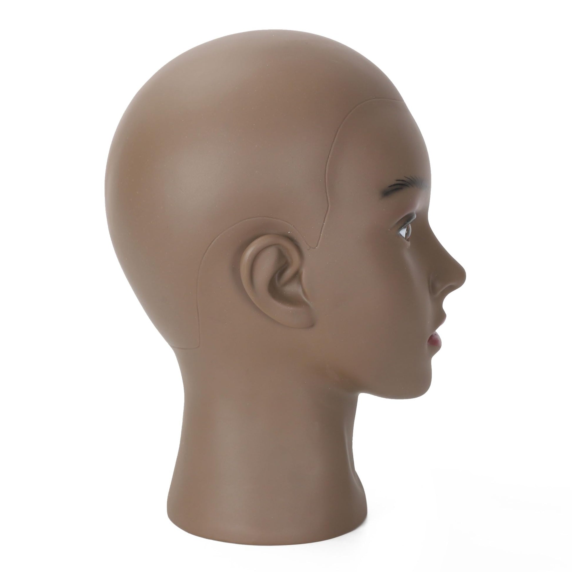 White Smoke TKIMHEQ Bald Female Mannequin Head Makeup Training Head Wig Head Professional Cosmetology for Wig Making and Display Hat Helmet Glasses Display Head Model with Free Clamp Stand