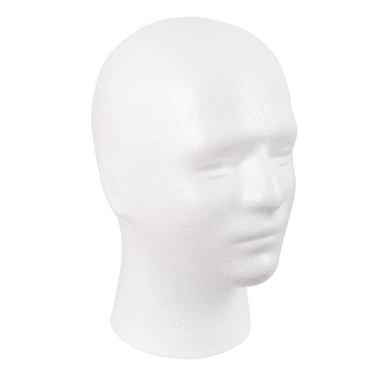 Lavender MapofBeauty Mannequin Head Styrofoam Male Wig Display Model Mask Hat Foam Stand Halloween Makeup Wig Head (White)