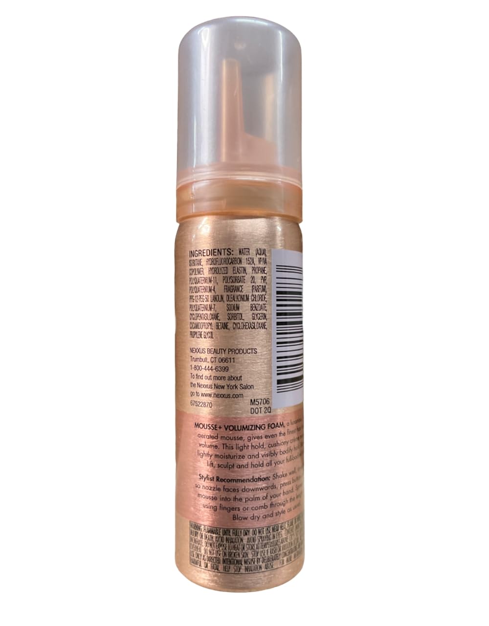 Dim Gray Nexxus Mousse Plus Volumizing Mousse Professional 2 Oz