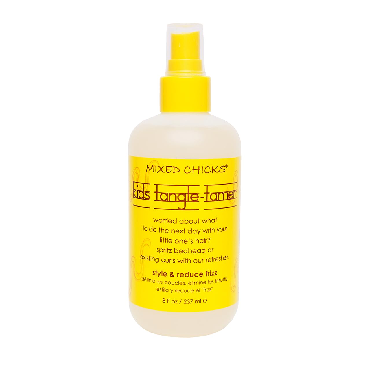 White Smoke Mixed Chicks Kids Tangle Tamer - Light and Moisturizing Styling Formula for Frizz-free Curls, 8 fl.oz.
