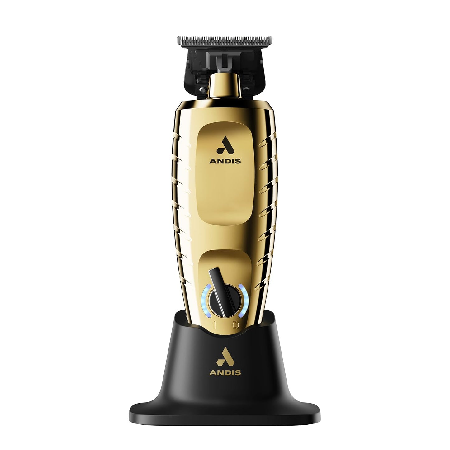 White Smoke Andis 562629 GTX-EXO II Professional Cordless Lithium-ion Electric Beard & Hair Trimmer with Charging Stand, Gold