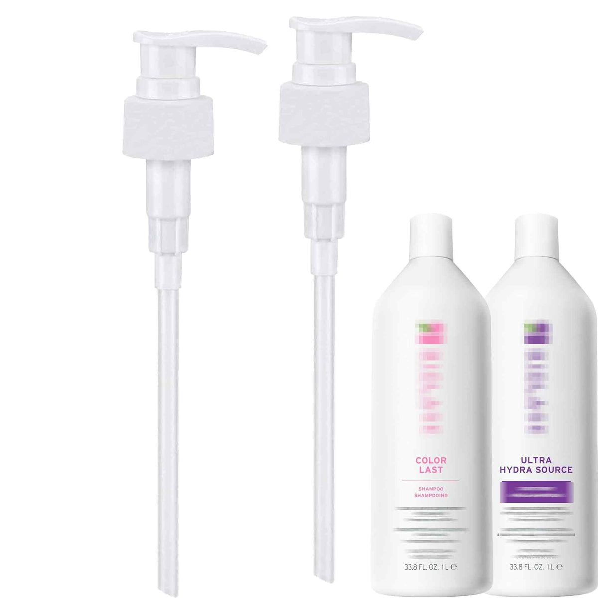 White Smoke 2 Packs Pump for Biolage Shampoo and Conditioner 1L / 33.8 oz Bottle, Liter Pump for Biolage 33.8 oz Dispenser Pumps