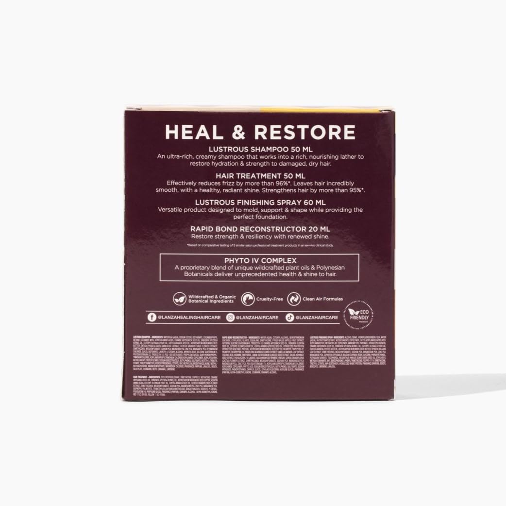 Dark Olive Green L'ANZA Keratin Healing Oil Sampler Hair Kit, Keratin Hair Oil Treatment with Travel Size Shampoo, Finishing Hair Spray & Rapid Bond Reconstructor Hair Care Kit in a Gift Box(1.7/2/0.68 Fl Oz)