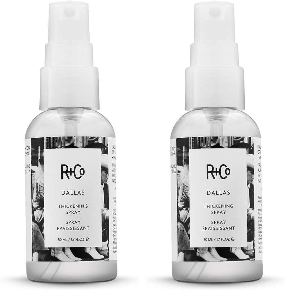 White Smoke R+Co Dallas Hair Thickening Spray, Volumizing & Texturizing, Travel 1.7 Oz