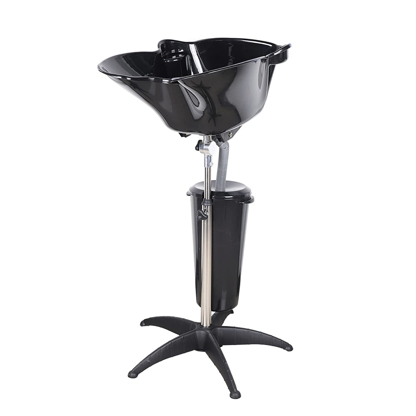 White Smoke HinLIaDa Portable Shampoo Bowl, Height-Adjustable Hair Washing Sink, Salon Deep Shampoo Basin Sink for Washing Hair, Barber Salon Spa Beauty Sink Equipment Unit with Drain Pipe and Bucket (Black)