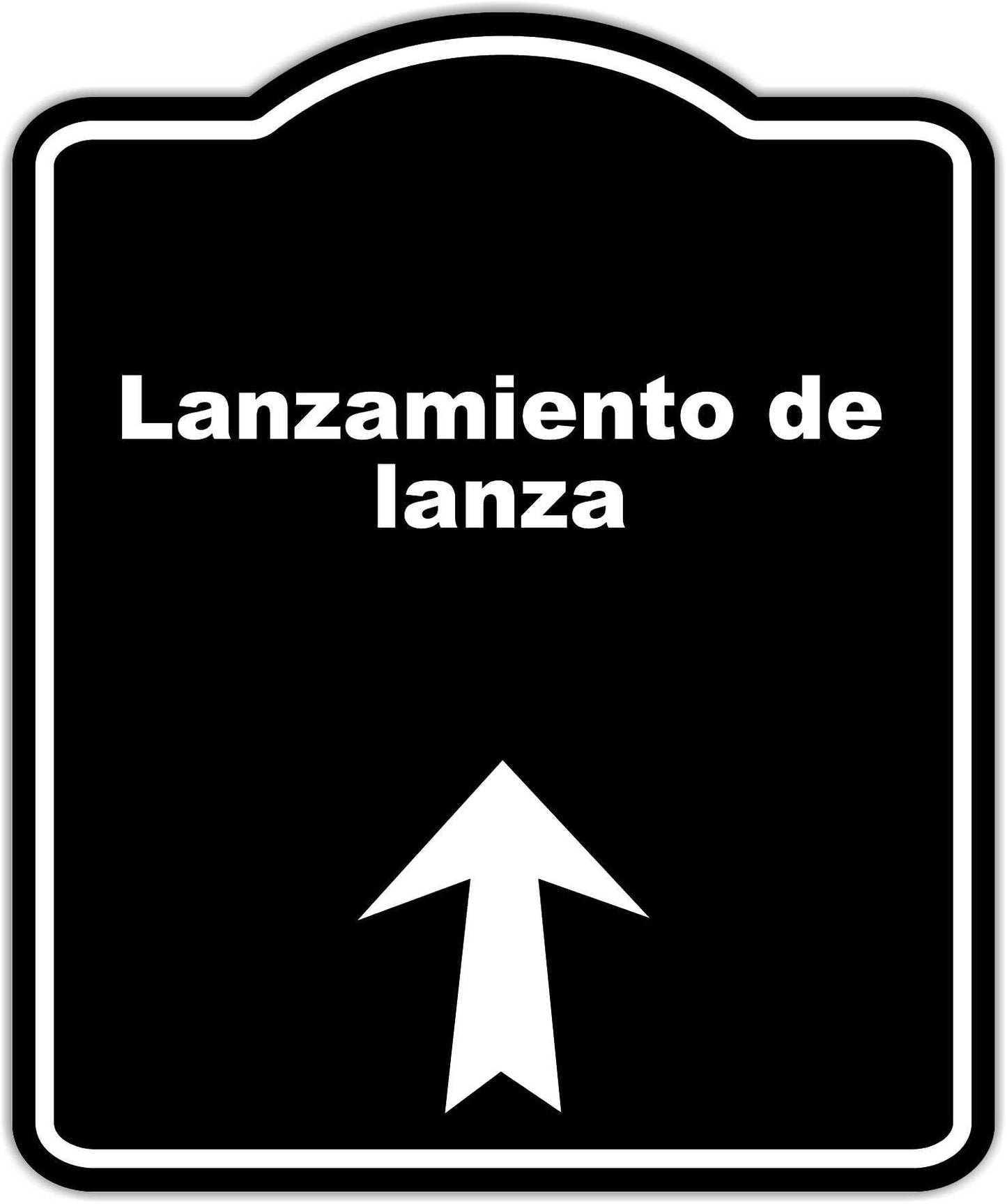Black Lanzamiento de lanza Spanish Black Sign Arrow Up Aluminum Composite Sign 15 x 18 inches