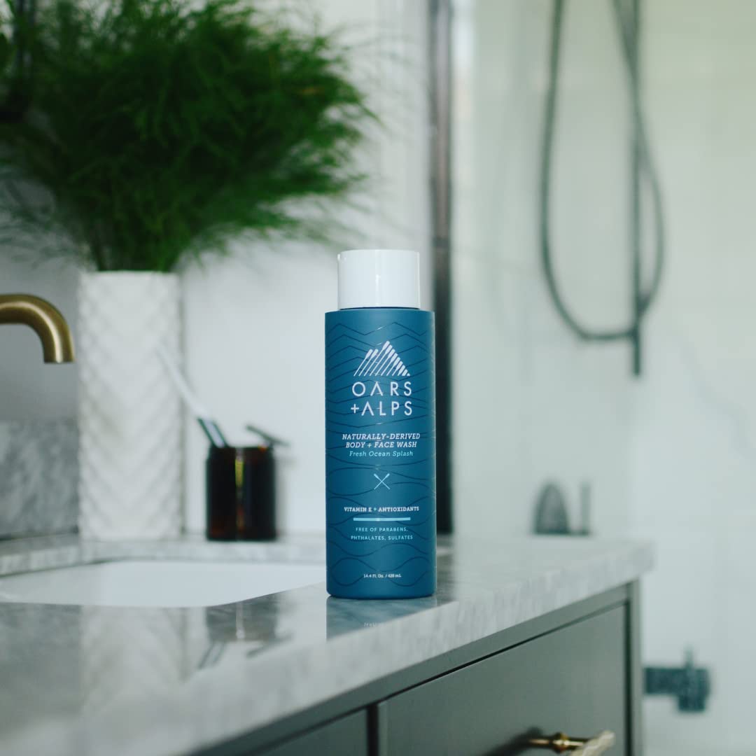 Gray Oars + Alps Men's Shampoo, Conditioner, Body Wash Set, Fresh Ocean Scent