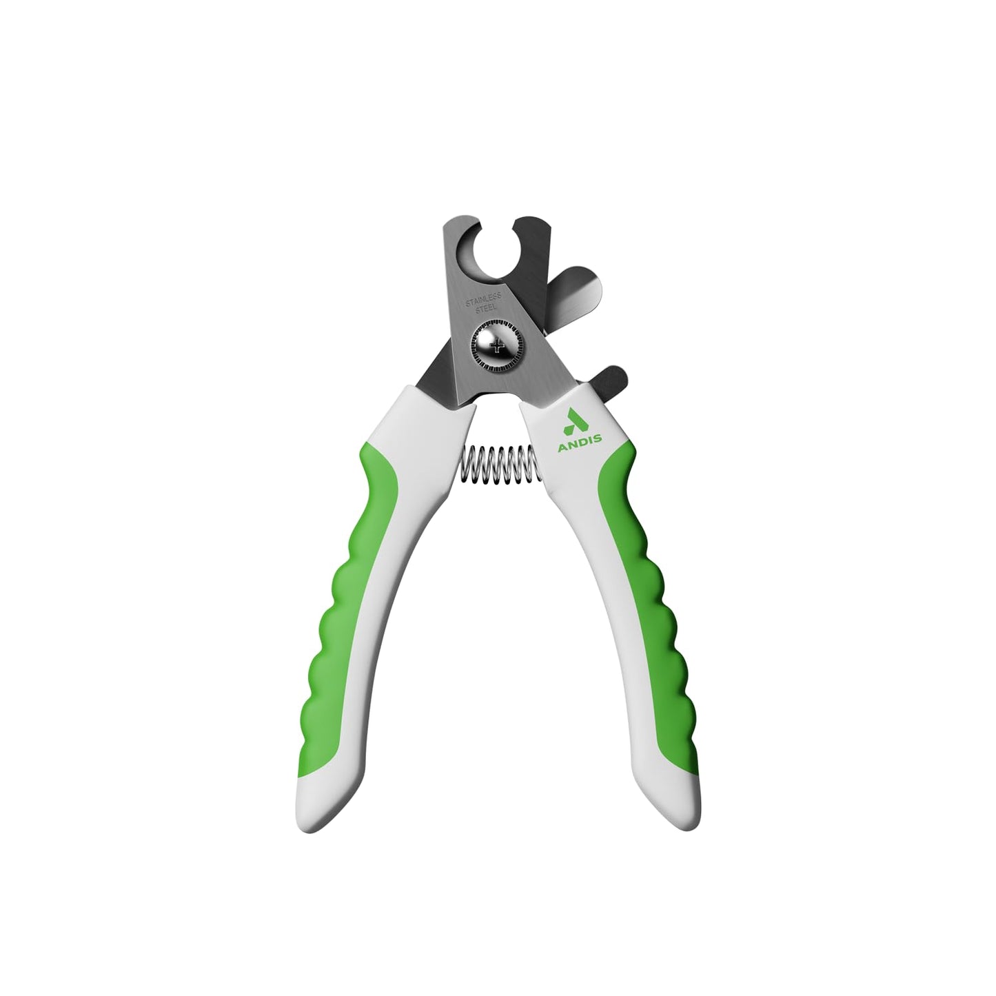 White Smoke Andis 68575 Animal Nail Cutter for Small Breeds - Stainless Steel Blades with Sharp Efficiency - Designed for Repeated Use & Recommended by Pet Trainers – Medium Size & White/Green