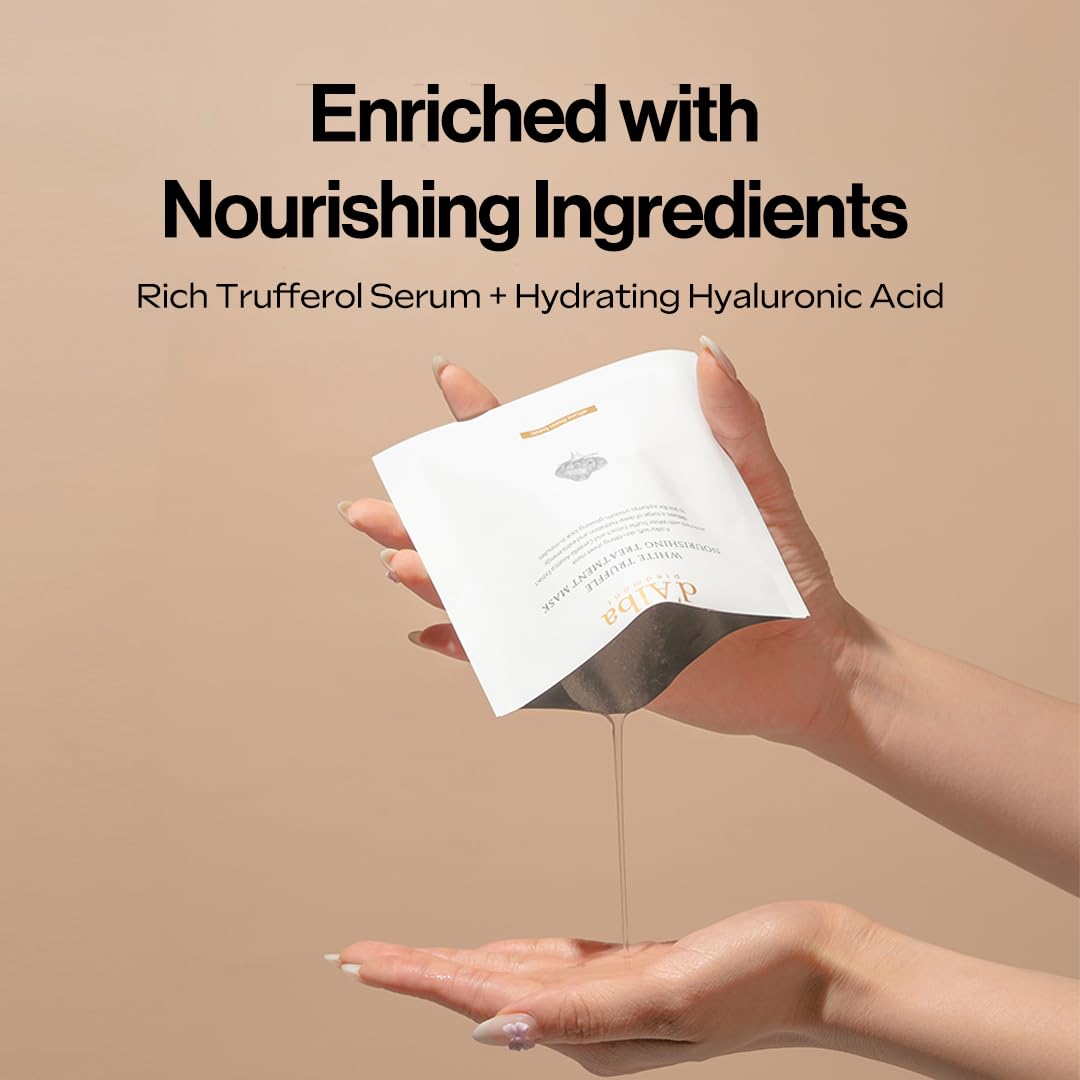 Tan d'alba Piedmont Italian White Truffle Nourishing Mask 10pcs, Vegan Skincare, Nourishing Sheet Mask for Dry and Tired Skin, Deep Hydration, Korean Skin Care (5pcs x 2)