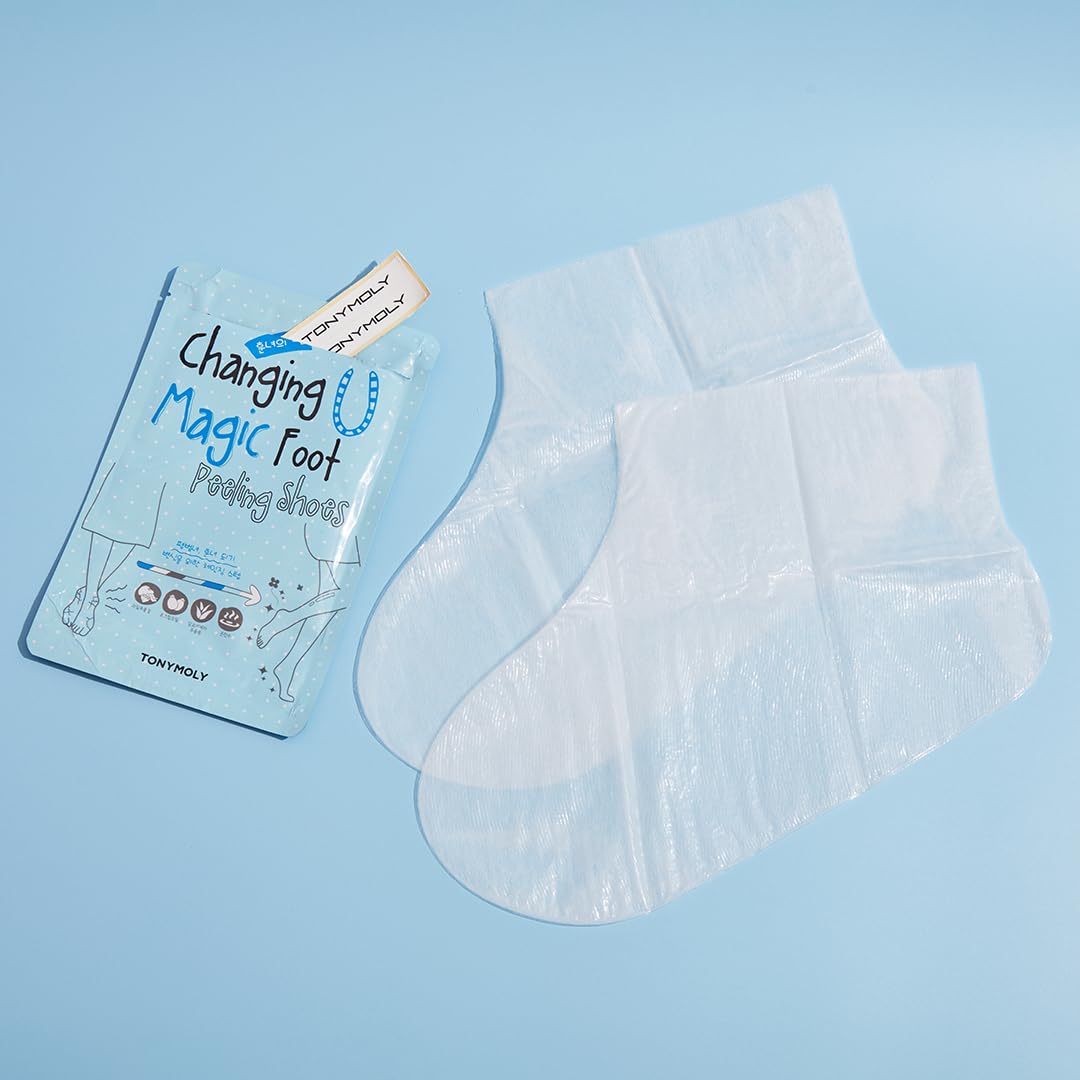 Light Gray TONYMOLY Magic Foot Peeling Shoes, 10pk - AHA for Calluses, Rough Skin