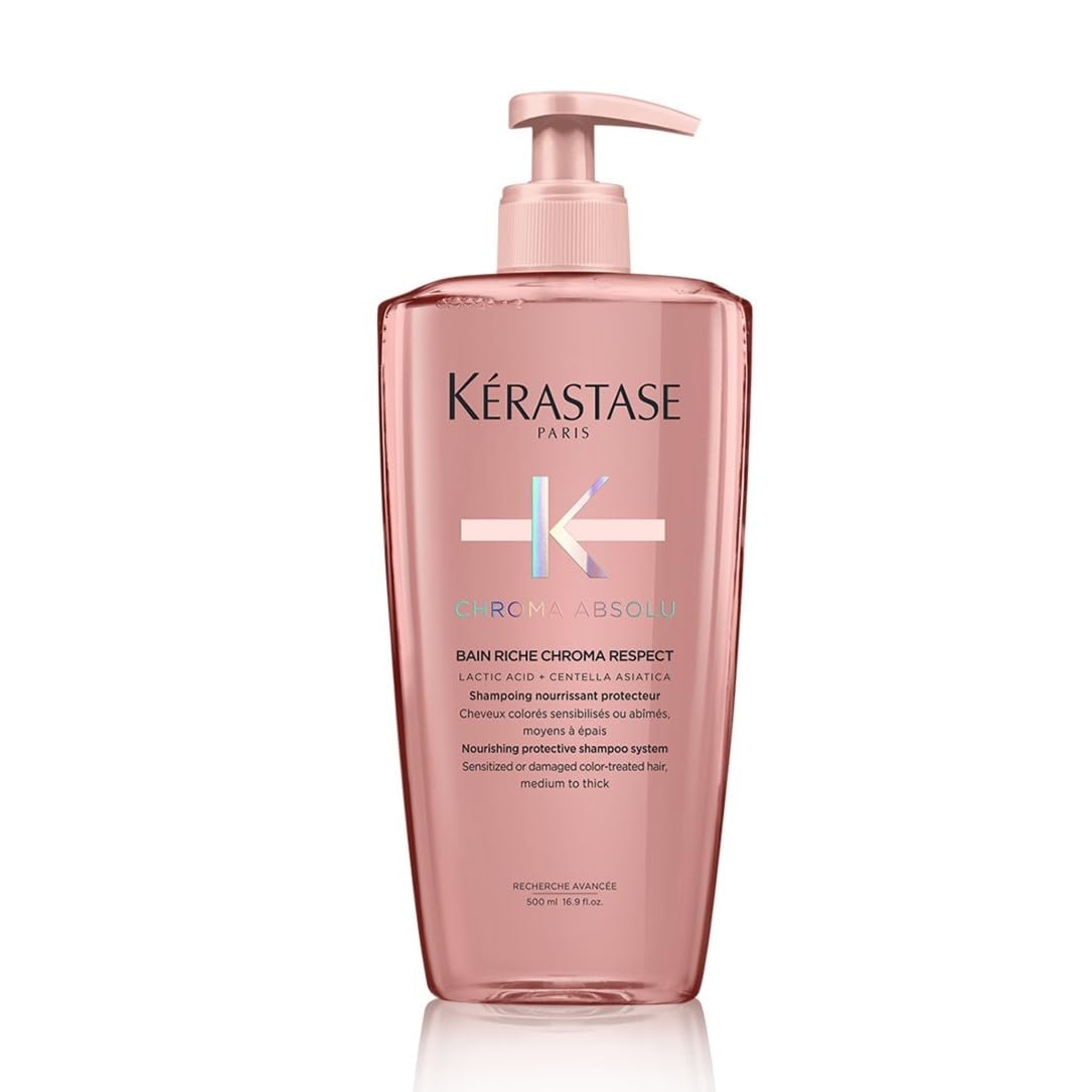 White Smoke Kerastase Chroma Absolu Shampoo Riche – Color-Treated Hair, 16.9 Fl Oz