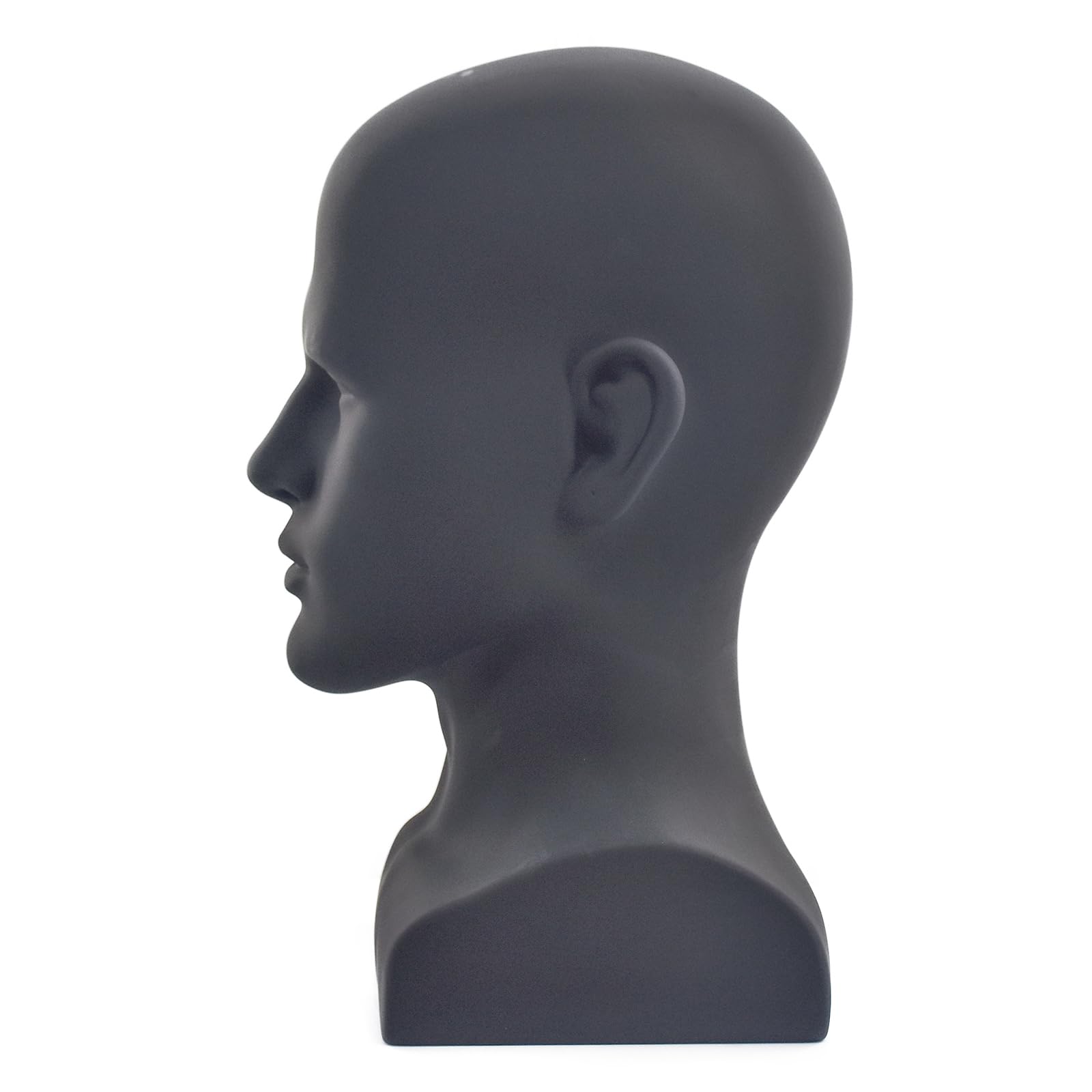 White Smoke Tcwuzick Male Mannequin Head Professional Manikin Head for Display Wigs Hats Headphone Mask Sunglasses Jewelry and Scravat Display Stand (L90-yahei)