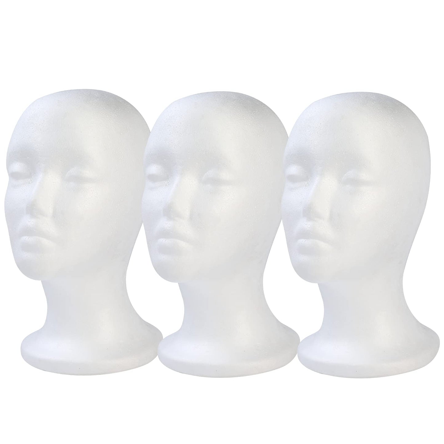 Lavender BALABALA 3 Pcs Foam Wig Head, Female Styrofoam Mannequin Hairpieces Stand Holder Cosmetics Model Head Wig Display for Style, Model, Display Hair, Hats, Hairpieces, Mask , Salon and Travel
