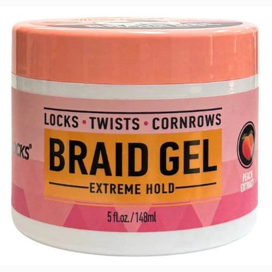 White Smoke ALLDAY LOCKS Braid Gel Peach Gold [Extreme Hold] - 5oz