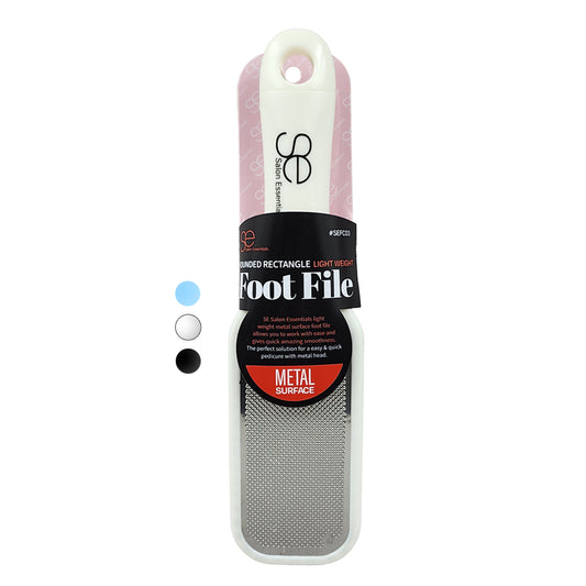 Salon Essentials Rounded Rectangle Metal Foot File #SEFC03 -pc