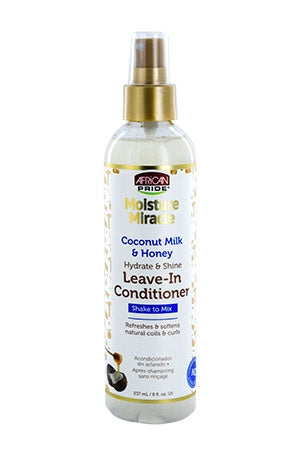 White Smoke African Pride Moist Miracle Coconu&HoneyLeave-InSpray8oz)#80