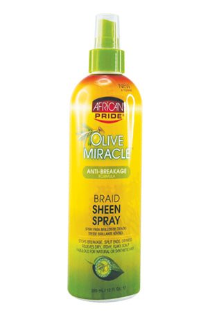 White Smoke African Pride Olive Miracle Braid Sheen Spray(12oz)#30