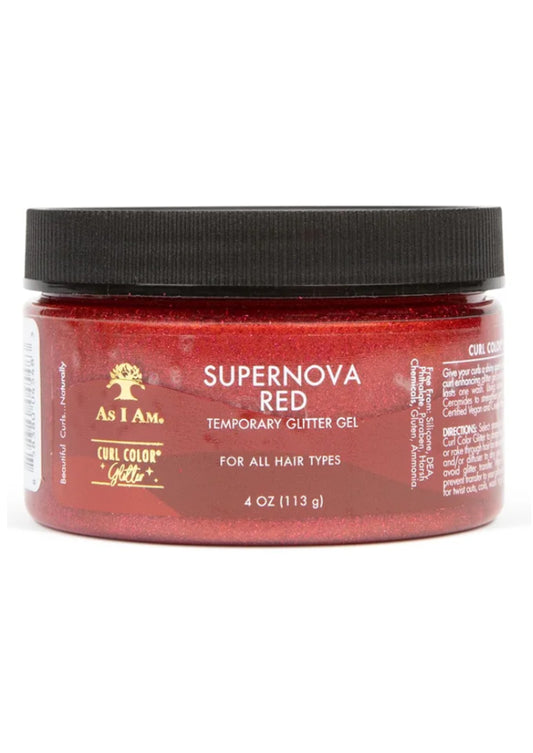 Dark Slate Gray As I Am Curl Color Glitter Gel -Supernova Red (4 oz) #71