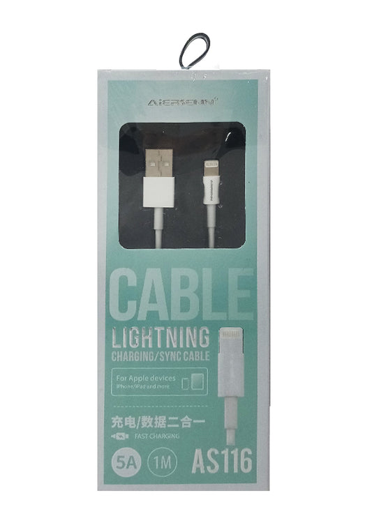 Light Slate Gray AIERSENN Lightning Charging Cable for Apple #AS116 -pc
