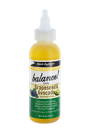 Aunt Jackie's Natural Growth Oil -Grapeseed & Avocado (4 oz) #25 -pc