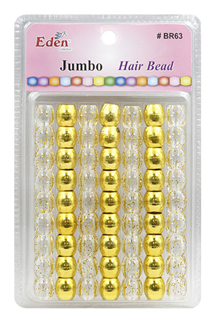 Eden XLG Blister JUMBO Round Bead-Gold+Glitterr#BR63MGG-pk