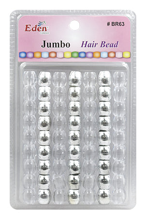 Eden XLG Blister JUMBO Round Bead -Silver/Clear #BR63MSC -pk