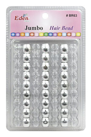 Eden XLG Blister JUMBO Round Bead-Silver+Glitterr#BR63MSG-pk