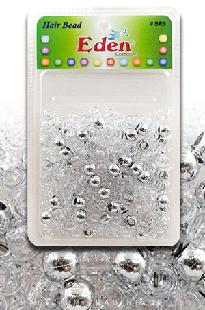 Eden XLG Blister Med Round Bead-Sil/Clear#BR9MSC-pk
