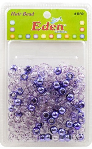 Eden Metalic XLG Blister Med Round Bead-Purple#BR9-TPUR-pk