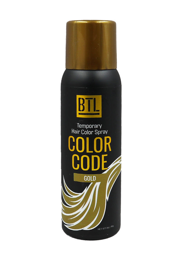 BTL Color Code Temporay Hair Color Spray -Gold (3 oz) #17
