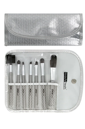 Beauty Treats 7pc Brush Set in Pouch_Metal Silver[BTS147]#69