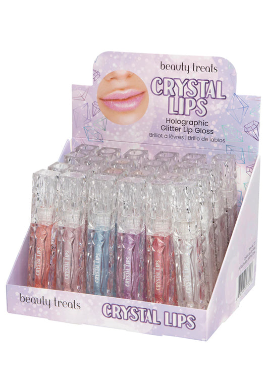 White Smoke Beauty Treats Crystal Lips Glitter Lip Gloss (24 pc/ds) #127