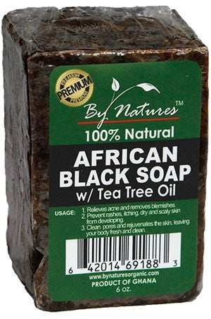White Smoke By Natures African Black Soap with Tea Tree Oil (6.5oz) #35