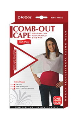 White Smoke Donna Comb-Out Cape Velcro Closure Soft Vinyl #3616 Black