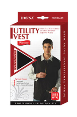 Donna Utility Vest Zip Front Closure (M-XL)) #3629 Black