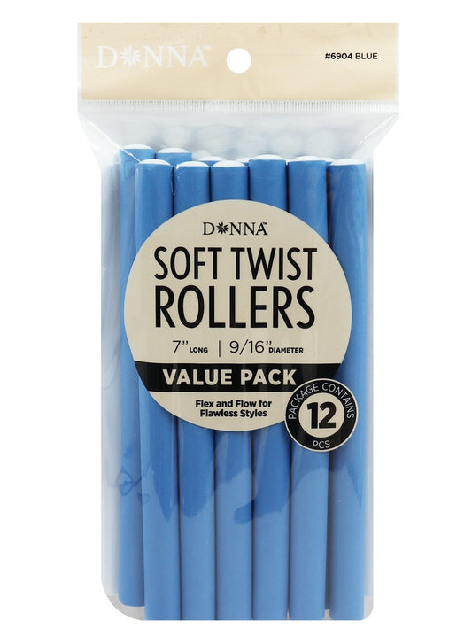 Donna Soft Twist Rollers 7" #6904 Blue -pc