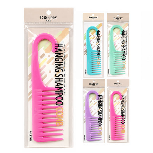 Donna Hanging Shampoo Comb -4 Pastel Color Asst #7522 (12 pc) -dz